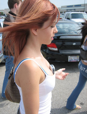 18 year old female Chloe Dash undressing on yoga mat on lawn